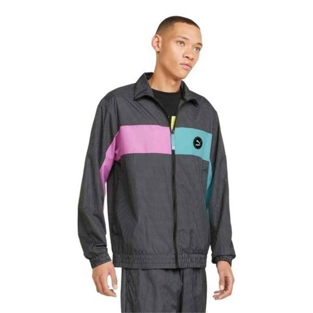 Puma Woven Men Jacket Black Pink Sz S
